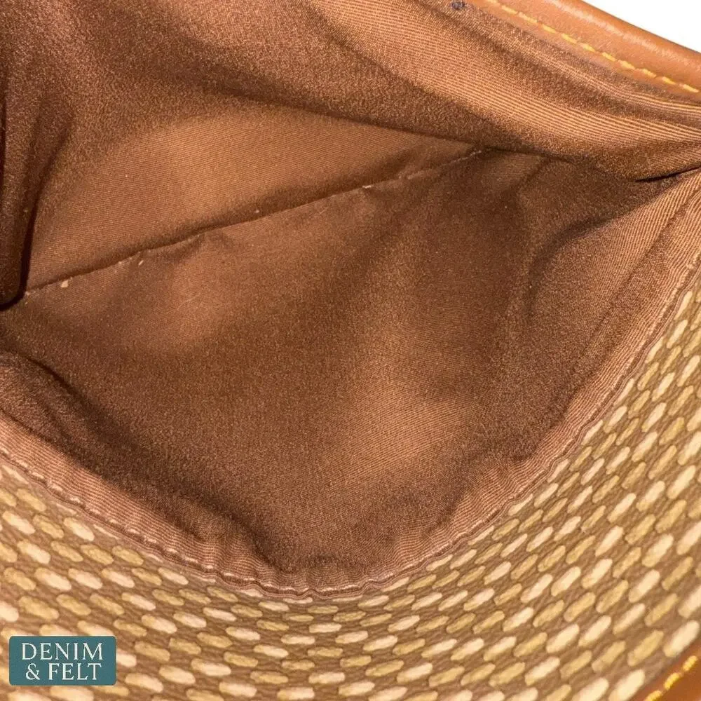 Coach Weaved Brown Embossed Leather Crossbody Shoulder Bag Adjustable Strap - Picture 13 of 15